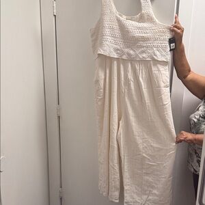Lucky Brand Cream Jumpsuit Size XL